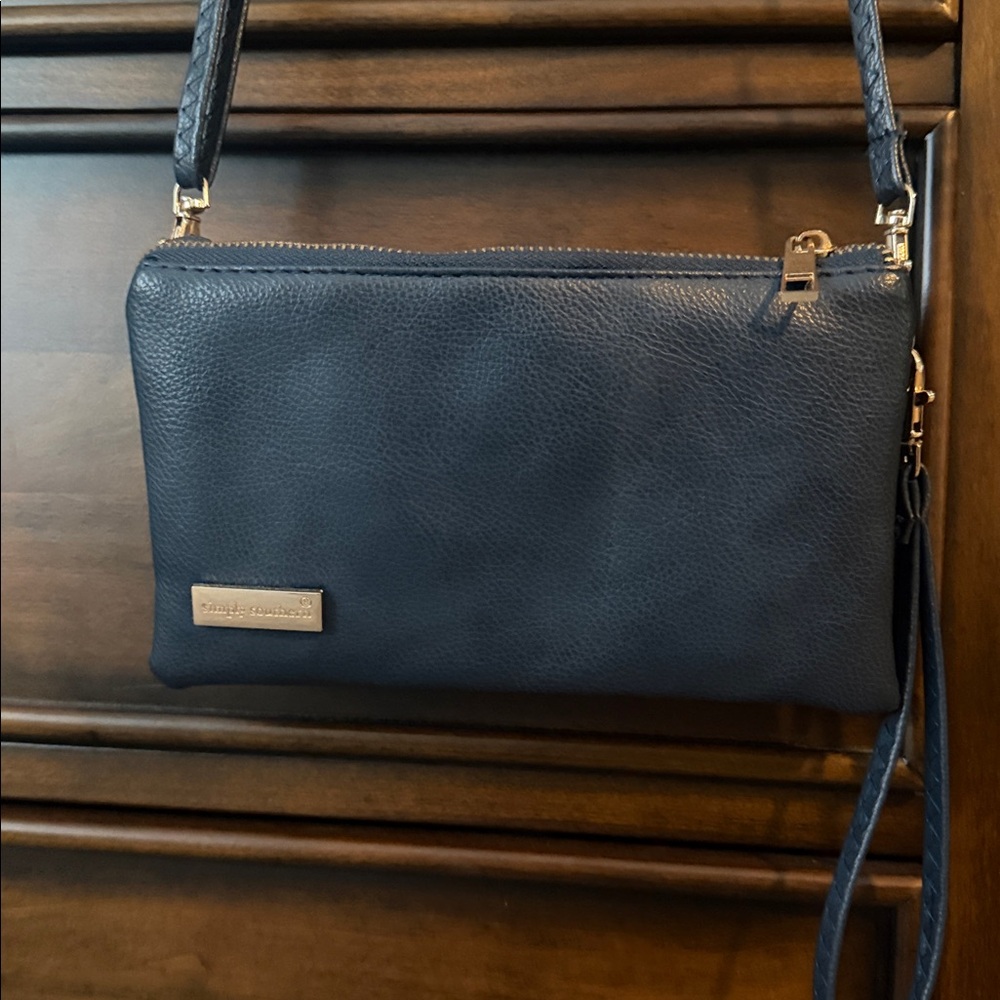 Simply Southern Navy Blue Adjustable Strap Multi-Compartment Crossbody Purse